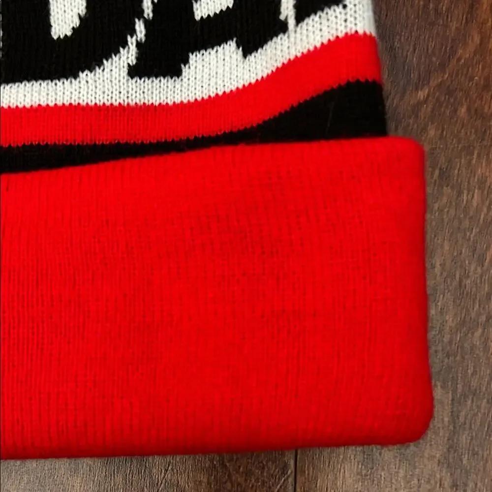 Mayday Parade Pom Pom Knitted Beanie - Black and Red, Unisex, NWOT